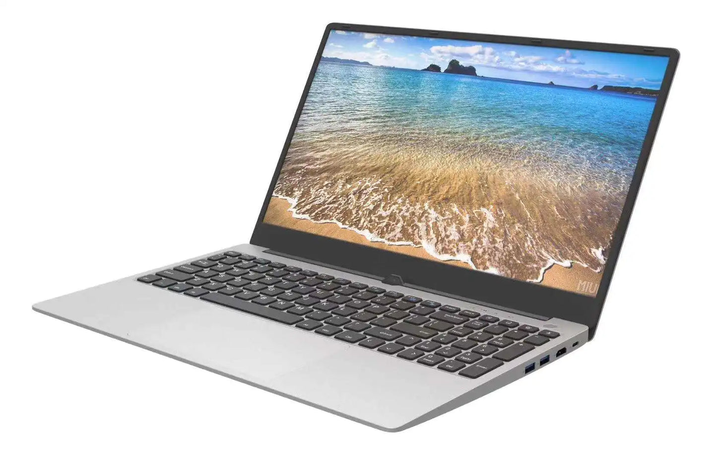 Laptop open at angle showing Full HD 15.6-inch screen and keyboard