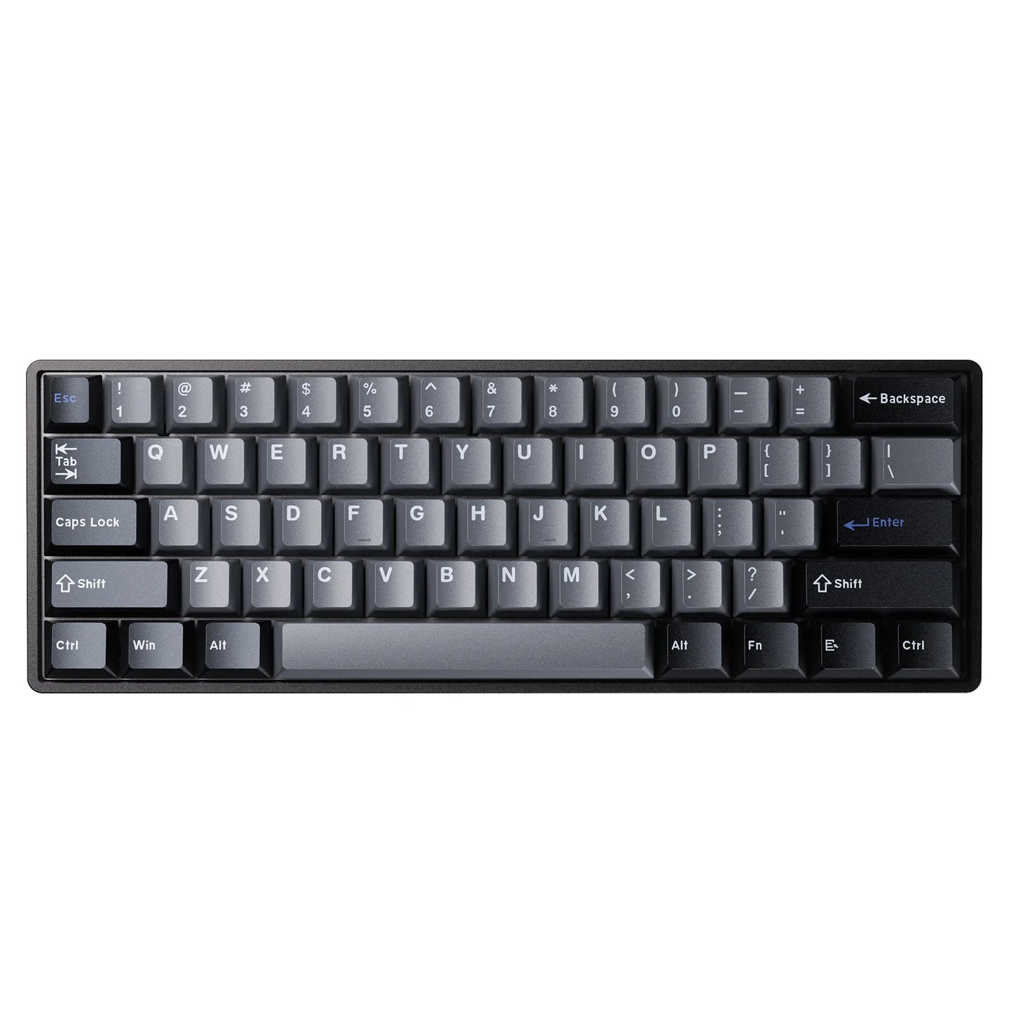 Top-down view of black DrunkDeer G60 keyboard on white background