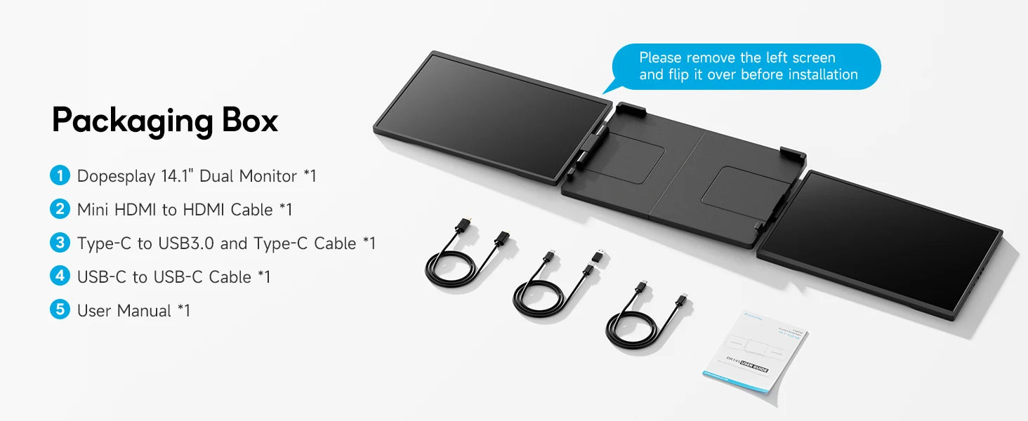 What’s included with portable monitor extender for laptops and gaming setups